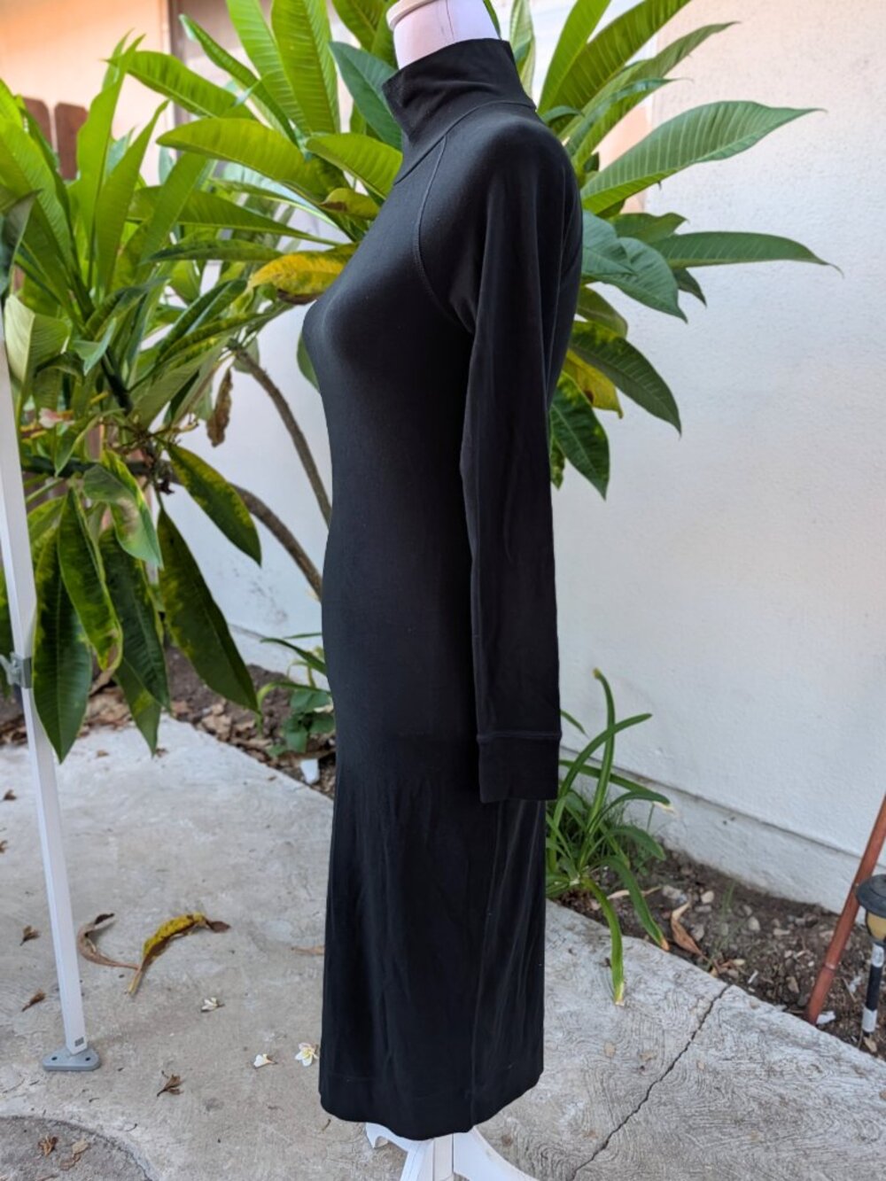 James Perse Los Angeles micro-sueded turtleneck dress black size 1 (small) VGUC - Picture 8 of 13